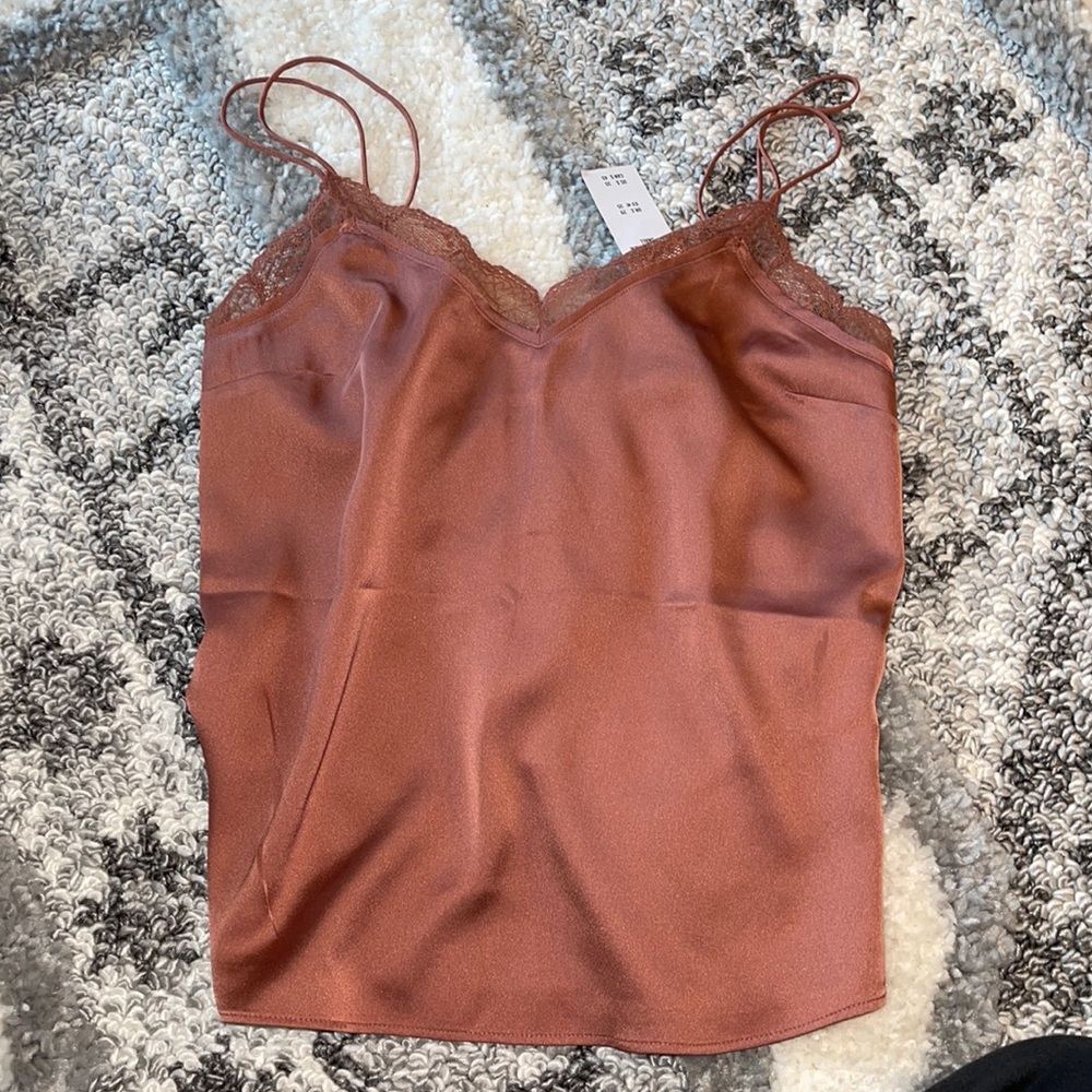 NWT Abercrombie silk mauve pink tank small S
